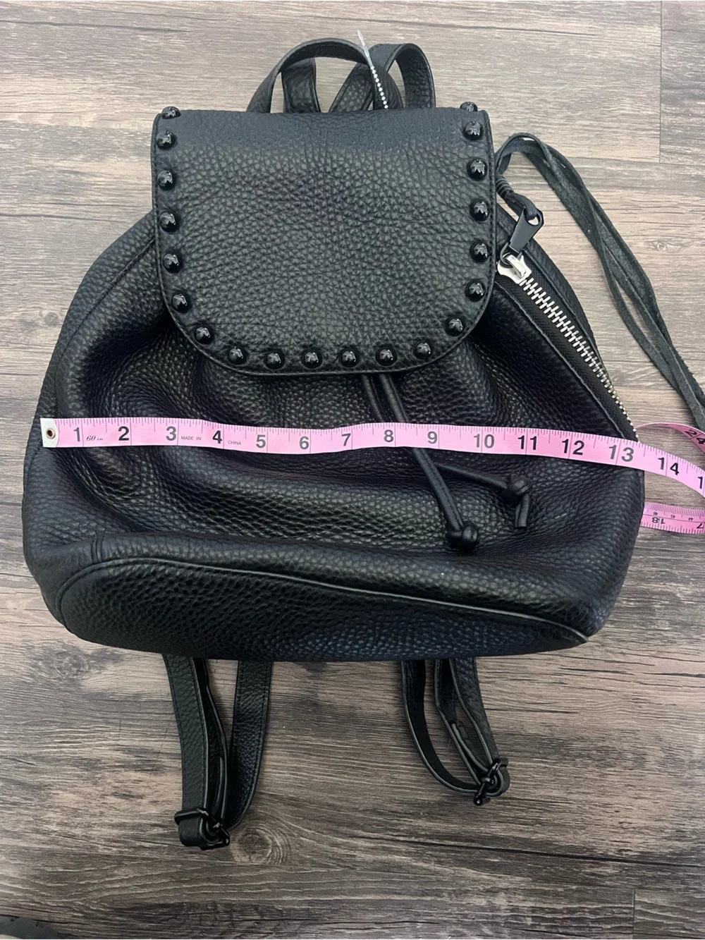 Rebecca Minkoff Blythe Black Studded Leather Mini Backpack